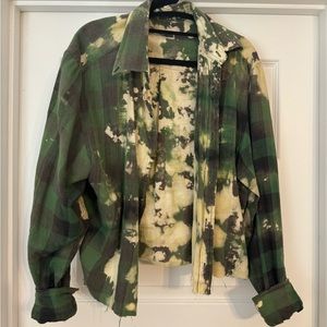 Bleached vintage long sleeve flannel